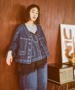 9ozデニム/ヒッコリーストライプ ジャケット