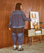 9ozデニム/ヒッコリーストライプ ティンカーパンツ