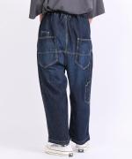 9ozデニム/ヒッコリーストライプ フル丈パンツ