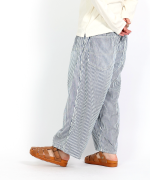 9ozデニム/ヒッコリーストライプ フル丈パンツ