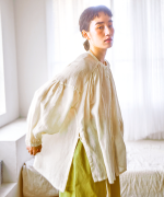 ラミーテンセルツイル　サイドリボンブラウス