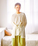 ラミーテンセルツイル　サイドリボンブラウス