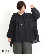 ラミーテンセルツイル　サイドリボンブラウス