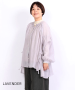 ラミーテンセルツイル　サイドリボンブラウス