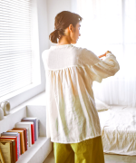 ラミーテンセルツイル　サイドリボンブラウス