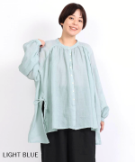 ラミーテンセルツイル　サイドリボンブラウス