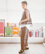 キャンブリック×コットンメッシュ　2wayベスト