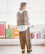 キャンブリック×コットンメッシュ　2wayベスト