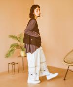 キャンブリック×コットンメッシュ　パンツ