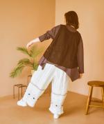 キャンブリック×コットンメッシュ　パンツ