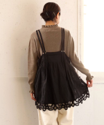 コットンリネンキャンバス×バテンレース　2wayキャミソール