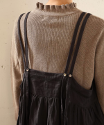 コットンリネンキャンバス×バテンレース　2wayキャミソール