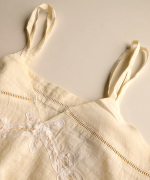 コットンリネンキャンバス×バテンレース　2wayキャミソール