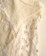 コットンリネンキャンバス×バテンレース　2wayキャミソール