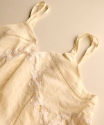 コットンリネンキャンバス×バテンレース　2wayキャミソール