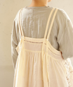 コットンリネンキャンバス×バテンレース　2wayキャミソール