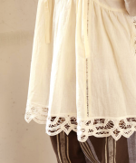 コットンリネンキャンバス×バテンレース　2wayキャミソール