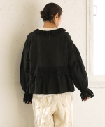 コットンリネンキャンバス×バテンレース　ブラウス