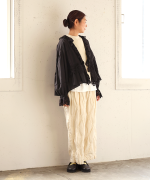 コットンリネンキャンバス×バテンレース　ブラウス