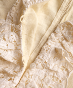 コットンリネンキャンバス×バテンレース　ブラウス