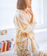 コットンリネンキャンバス×バテンレース　ブラウス