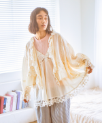 コットンリネンキャンバス×バテンレース　ブラウス