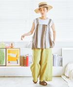 コットンリネンタイプライターファナージュ　パンツ