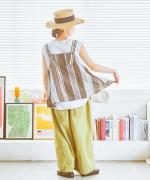 コットンリネンタイプライターファナージュ　パンツ