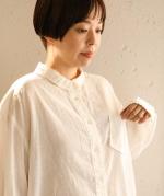 太番手ステッチコットンリネンボイル　シャツ