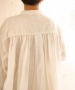 太番手ステッチコットンリネンボイル　シャツ