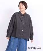 太番手ステッチコットンリネンボイル　シャツ