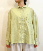 太番手ステッチコットンリネンボイル　シャツ