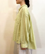 太番手ステッチコットンリネンボイル　シャツ