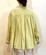 太番手ステッチコットンリネンボイル　シャツ