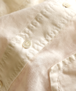 太番手ステッチコットンリネンボイル　シャツ