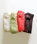 太番手ステッチコットンリネンボイル　シャツ