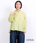 太番手ステッチコットンリネンボイル　シャツ