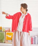 太番手ステッチコットンリネンボイル　シャツ