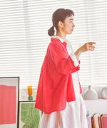 太番手ステッチコットンリネンボイル　シャツ