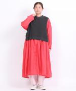 太番手ステッチコットンリネンボイル　2wayワンピース