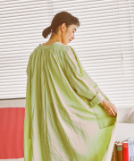 太番手ステッチコットンリネンボイル　2wayワンピース