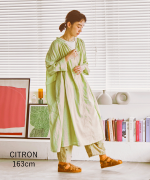 太番手ステッチコットンリネンボイル　2wayワンピース