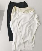 コポリフライス　Uネック長袖