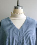 コットンノヴァテレコ　フリルハイネック長袖