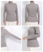 コットンノヴァテレコ　フリルハイネック長袖