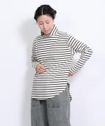 スープレコットンボーダー天竺　ハイネックロングT