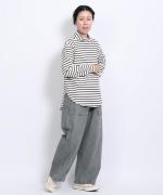 スープレコットンボーダー天竺　ハイネックロングT