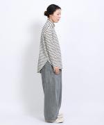スープレコットンボーダー天竺　ハイネックロングT