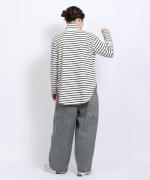 スープレコットンボーダー天竺　ハイネックロングT