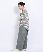 スープレコットンボーダー天竺　ハイネックロングT